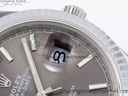 0516 FreshLook DayDate 40 SS JDF 904L Steel Gray Stick Dial on President Bracelet VR3255 V3 (Gain Weight) 1446